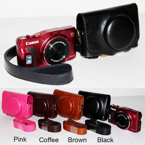 Leather camera case bag - camera,